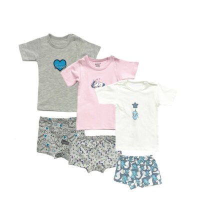 مجموعة ملابس داخلية قصيرة الأكمام